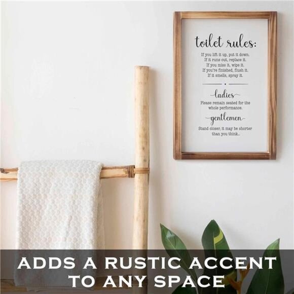 Toilet Rules Bathroom Sign 11x16 Inch, Bathroom Rules Sign, Toilet Rules Sign - Picture 3 of 7